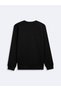 Regular Fit Sign Printed Crew Neck Anthracite Sweatshirt - 3