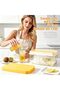 يو هووم صينية مكعبات ثلج من النوع بالضغط مع غطاء وسلة - صواني مكعبات ثلج من السيليكون مزدوجة الطبقات - 7