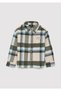 Boys' Green Flannel Shirt, Green and White Checked Shirt - 2