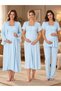 Maternity and Postpartum Lace-Trimmed Robe, Nightgown, and Pajama Set—4-Piece Postpartum Set - Effortt - 2