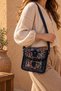 Women's Shoulder Bag and Crossbody Bag – Colorful Ethnic Patterned, Buckled, Casual, Fabric, 15x15 cm