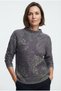 Women's Relaxed-Fit Knit Sweater with Damask Pattern