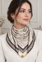 Ecru Scarf & Shawl with Floral Print and Magnets - 2