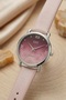 Modern Women's Watch with Cherry Rose Floral Dial and Beige Leather Strap - 4