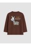 Peak New Season Brown Printed Boys' T-Shirt - 2