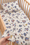 100% Cotton Mother's Side - Park Bed Repair Patterned Fitted Sheet Set - 2 Baby Pillowcases - 60X120-70X110-70X120, Compatible with Cribs and Beds.