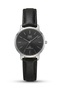 Minimal Classic Women's Wristwatch with Black and Silver Striped Leather Strap - 5