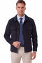 Men's Slim Fit Corduroy Velvet Navy Blue Jacket – 100% Cotton, Buttoned, With Pockets, Unlined 2701104 - 3