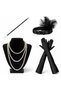 1920S Charleston Accessory Set – Pearl Necklace, Gloves, Holder, Black Headband