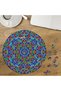 Custom-Cut Round 272-Piece Wooden Puzzle with Colorful Mandala Design MPDA3220