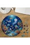 Special-Cut Round 272-Piece Wooden Puzzle with Glowing Underwater Creatures Design MPDA3123