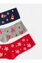 Rmz Gi̇yi̇m Farkiyla New Year's Themed Women's Socks 3-Piece Set - 2