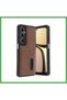 غطاء جلدي أنيق من سارا، متوافق مع هاتف Realme C65 - لون بني داكن من BEZOSS.