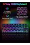 لوحة مفاتيح ألعاب سلكية بـ 87 مفتاحًا، لوحة مفاتيح ميكانيكية بإضاءة RGB، 17 تأثيرًا للإضاءة، متوافقة مع أنظمة التشغيل Windows و macOS. - 2