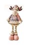New year decorative deer, pink costume, 42 cm, with extendable legs, brs-3837