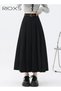 Women's Pleated A-line Maxi Skirt, Fall High Waisted Ankle Length Pleated Tennis Skirts with Belt, C