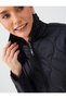Black Straight-Cut Quilted Jacket with Pocket Detail