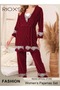 3 Pieces Women's Velvet Pajamas Set, Comfortable Loungewear Pajamas Set with Lace Decoration, Soft C - 6