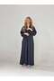 Washed Silk Abaya with Washed Crepe - 5