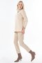 Contrast-Color Knit Sweater, Cream - 4