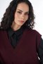 Burgundy Knit Sweater with Seam Detail - 6
