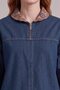 Navy Denim Tunic with Collar Detail - 6