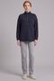 Snap Closure Sweatshirt, Navy Blue - 2