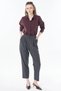 Checked Fabric Pants, Teal - 2