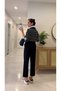 Tedly Navy Blue Carrot Pants - 2