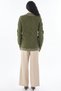 Embossed-Pattern Knit Tunic, Green - 5