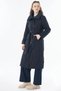 Navy Blue Coat with a Wide Collar and Padded Goose Down Filling - 3