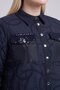 Navy Blue Paneled Quilted Tunic with Sequin Trim - 6