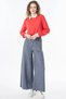 Wide-Leg Washed Pants, Charcoal Grey - 3