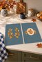 Botanical Leaves Leaf and Plate Pattern, Petrol Blue Decorative 2-Piece Kitchen Towel Set, 35x55 - 4