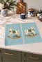 Mint Rocking Horse Water Green Patterned Digitally Printed 2-Piece Kitchen Towel Set 35x55 - 6