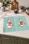 Mint Duck Duck and Bow Detail Turquoise-Patterned New Year's Digital Print 2-Piece Kitchen Towel Set 35x55 - 8