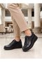 D26KA 3380 Black Genuine Leather Padded Women's Shoes - 4