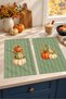 Sage Harvest Pumpkin and Sage Green Digitally Printed 2-Piece Kitchen Towel Set, 35x55 cm