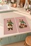 Cozy Teddy Bear Print and Packet Powder Pink Digitally Printed 2-Piece Kitchen Towel Set, 35x55 cm - 2