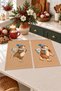 Honey Skater Teddy Bear Print and Skates with Caramel Pattern—New Year's Decorative 2-Piece Kitchen Towel Set, 35x55 cm - 4