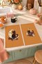 Moonlit Cat: Cat and Moon Mustard Yellow Patterned Fall Decorative 2-Piece Kitchen Towel Set, 35x55 cm - 2