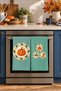 Pumpkin Plates: Turquoise-Patterned Digitally Printed 2-Piece Kitchen Towel Set with Pumpkin and Plate Design, 35x55 - 5