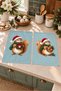 Winter Squirrel Wreath: Squirrel and Wreath Turquoise-Patterned Decorative 2-Piece Kitchen Towel Set 35x55 - 4