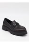 D26KA 870 Black Genuine Leather Moccasin Women's Shoes - 6