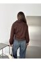Women's Suede Double-Breasted Wrap Neckline Blazer with Side-Tie and Buckled Details - 8