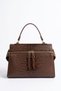 BIBURY Brown Patent Leather Print Women's Shoulder Bag