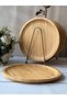 Bamboo Penne Round Serving Plates, Set of 6, 25 cm - 3