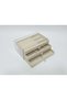 Three-Tiered Jewelry and Cosmetics Organizer with Drawers, Cream - 3