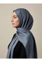 ETHNIC MONOGRAM PATTERN COTTON JACQUARD SHAWL, CHARCOAL GREY COLOR - 2