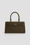 Women's Khaki Knit Crisscross Straps Hand & Shoulder Bag 407 - 2